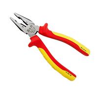 S&R Pinza da Elettricista Universale 180 mm VDE 1000V - Acciaio Cr-V Forgiato | Pinza Combinata Professionale per Fili Medi Ø3,6 mm e Rigidi Ø2,4 mm | Impugnatura Ergonomica Antiscivolo