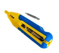 S&R Pinza Spelafili per cavi internet tv sat 3 X 1,5 mm/bit Taglio 4.0 mm, cavo a bassa tensione 8-13 mm cavo 10-20 AWG, SAT/RG6 & RG59 + Inserto Avvitamento