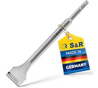 S&R Scalpello SDS-plus 250x40mm. Scalpello per piastrelle Piatto | Scalpello a Spatola 40mm · MADE IN GERMANY · Qualità Industriale · Rimozione Rapida di Piastrelle da Pavimento e Parete