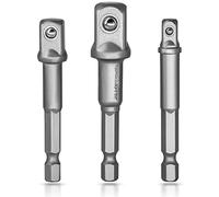 S&R Set Adattatori Chiavi a Bussola Trapano Chiave a impatto 1/4-1/2-3/8 da esagonale a quadrato