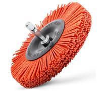 S&R Spazzola per Trapano e Smerigliatrice in Nylon AGGRESSIVO per pulire e lucidare Legno Ferro Metalli Acciaio Fughe Piastrelle Pavimenti. Spazzola rotonda 100 mm Codolo esagonale 1/4" (6,35 mm)
