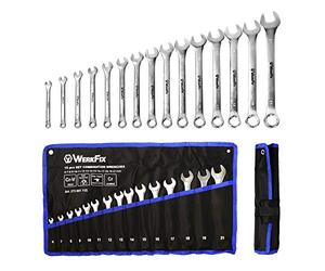 S&R WERKFIX Set 15 Chiavi Inglesi Combinate 6-21 mm. Chiavi a Forchetta Fisse ad Anello