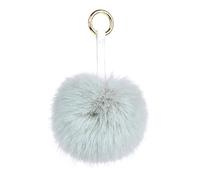 S.ROMZA Portachiavi con pompon in finta pelliccia artificiale portachiavi soffice portachiavi in peluche Pom Pom Bag Charm per borsa a mano ciondolo porta chiavi da donna (Verde menta)