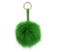 S.ROMZA Portachiavi con pompon in finta pelliccia artificiale portachiavi soffice portachiavi in peluche Pom Pom Bag Charm per borsa a mano ciondolo porta chiavi da donna (Verde)