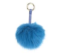 S.ROMZA Portachiavi con pompon in finta pelliccia artificiale portachiavi soffice portachiavi in peluche Pom Pom Bag Charm per borsa a mano ciondolo porta chiavi da donna (blu)