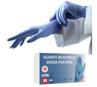 S&S-Medical Guanti in Nitrile Blu Senza Polvere monouso Resistenti Ipoallergenici Senza Lattice Dispositivo Medico | Uso Professionale Alimentare Medic Alimentare Tatuatori Chef | S M L XL (200, M)
