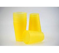 S&S-Shop - 10 bicchieri in plastica, 0,4 l, colore: giallo, riutilizzabili