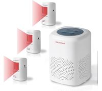 S SELDORAUK Allarme per cani barking, rilevatore di movimento, 110 dB, 6 abbaie, senza fili, infrarossi, promemoria visitatori, deterrente ladri, animali selvatici, per cortile, casa (1 ricevitore + 3