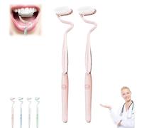 S Shaped Toothbrush, Multi-Functional S-Shaped Toothbrush, Scientific Vertical Brush Comprehensive Care for Teeth and Gums, Ultra-Clean Adult Soft toothbrushes (2*Pink)