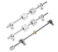 S SIENOC - Mandrino conduttore T8 da 350 mm + dado in rame + cuscinetto verticale + giunto + guida lineare Φ8 mm + supporto a V + cuscinetto a sfera (tipo 7, 1 set, 350 mm)