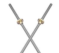 S SIENOC - Mandrino filettato T8 per stampante 3D, 400 mm, guida lineare, mandrino e dado in rame (tipo 1, set da 2, 400 mm)