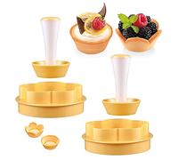 S SMAUTOP 2Pcs Stampo Crostata Pressa Pasta per Pasticceria Kit Pressa per Torta Creativo Set di Stampi Rotondi per Fiori in Plastica Stampi per DIY Crostate Plastica Coppapasta