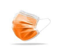 S&SMedical 60 Mascherine chirurgiche arancio Italiane Made in Italy 3 veli certificate CE | Dispositivo Medico di tipo 2r Resistente agli spruzzi 99,9% di protezione Soffici confortevoli senza odore