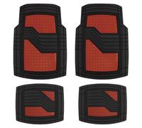 S SUMEX Tappetini in gomma universali per auto, tappetini antiscivolo, tappetini auto ritagliabili anteriori, 70 x 50 cm, posteriori, 40 x 47,50 cm, colore: rosso metallizzato
