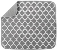 S & T 376900 in microfibra tappetino scolapiatti, crema, White Trellis, 16" x 18"