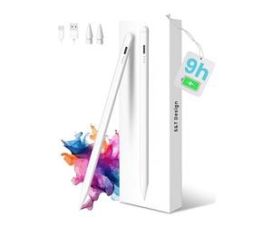 S&T Design Penna per iPad USB-C Ricarica Rapida 2018-2024 Magnetica Stylus Pencil per Apple iPad