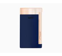 S.T. DUPONT ACCENDINO JET ANTIVENTO SLIM 7 LACCA BLU REALE ORO ROSA 027773