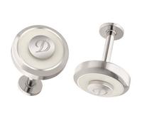 S.T. Dupont Palladium Finish Cufflinks Model 5913 - Black Lacquer Inlay