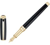 S.t.dupont Penna Stilografica Medium Line D Lacca Nera e Oro 410101m