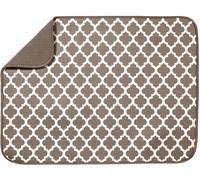 S&T INC. Microfiber Tappetino scolapiatti, Poliestere, Traliccio Tortora, 45.7L x 61W cm