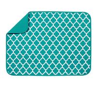 S&T INC. Microfiber Tappetino scolapiatti, Poliestere, Traliccio Verde Acqua, 45.7L x 61W cm