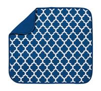 S&T INC. Tappetino scolapiatti assorbente, reversibile, in microfibra, per cucina, 40,6 x 45,7 cm, motivo graticcio blu