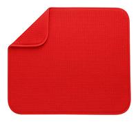 S&T INC. Tappetino scolapiatti assorbente, reversibile, in microfibra, per cucina, 40,6 x 45,7 cm, rosso fiamma