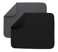 S&T INC. Tappetino scolapiatti per cucina, assorbente, reversibile, in microfibra, per cucina, 40,6 x 45,7 cm, rete nera e rete carbone, confezione da 2