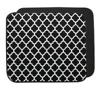 S&T INC. Tappetino scolapiatti per cucina, assorbente, reversibile, in microfibra, per cucina, 40,6 x 45,7 cm, nero e nero, confezione da 2