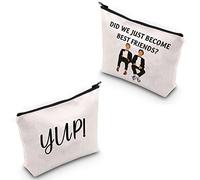 S-tep Brothers - Trousse per cosmetici con scritta "Did We Just Become Friends", con cerniera, per i fan di S-tep Brothers, Borsa Yup