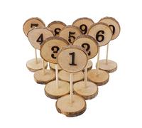 S-TROUBLE 1-10 Numeri di Tavolo in Legno Rustico Fette Stick Base Sedili Carte Decor Decorazioni per Feste di Matrimonio retrò