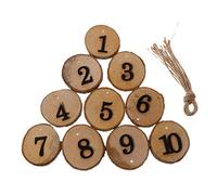 S-TROUBLE 10 Pezzi Rotondi in Legno Naturale Fetta di Albero Corteccia 1-10 Numeri da Tavolo per centrotavola Matrimonio Appeso Decor