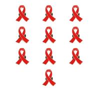 S-TROUBLE 10Pcs / Set Gioielli da Donna Smalto Nastro Rosso Spilla Spille Sopravvissuto Cancro al Seno Consapevolezza Speranza Bottoni Risvolto Distintivi