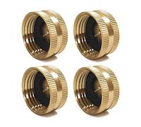 S-TROUBLE 4 Pezzi Tubo da Giardino 3/4"Tappo in Ottone con estremità filettata Femmina con connettore a rondella Tappo per Raccordo per Rubinetto Che perde Acqua
