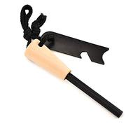 S-TROUBLE Premium Ferrocium Rod Firesteel - Include Flint Striker Multi Tool e Grosso Manico in Legno per Una Presa Superiore - Essential Fire Starter Camping Survival Kit