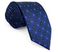 S&W SHLAX&WING Cravatta Floreale Blu Navy Scuro per Uomo Business per Completo Media 147cm