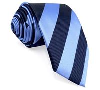S&W SHLAX&WING Cravatta Rigata Blu Reale Blu Navy per Uomo Tocco di Seta Media 147cm