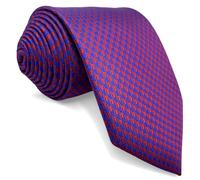 S&W SHLAX&WING Cravatta Rosso Lampone Uomo Pied de Poule per Giacca da Matrimonio Extra Lunga 160cm