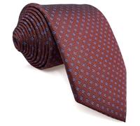 S&W SHLAX&WING Cravatta Rosso Mattone Stampa per Uomo Matrimonio Media 147cm
