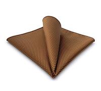 S&W SHLAX&WING Cravatte da uomo Cravatta da collo formale in rame marrone con pois bianchi abbinati solo al fazzoletto da taschino