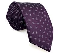 S&W SHLAX&WING Cravatte Prugna Viola Paisley Uomo Regalo Matrimonio Testimoni 147cm