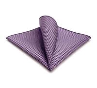 S&W SHLAX&WING Fazzoletto da Taschino Uomo a Pied de Poule Prugna e Viola Chiaro per Giacca e Feste