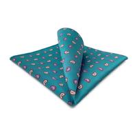 S&W SHLAX&WING Fazzoletto da Taschino Uomo Blu Verde e Blu Verde Acqua con Motivo Paisley per Matrimoni