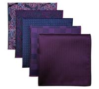 S&W SHLAX&WING Set Di 5 Fazzoletti Da Taschino Per Uomini Da 32cm Fazzoletti Formali Per Abiti Matrimoni Smoking Colori E Motivi Assortiti No.27