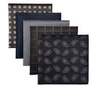 S&W SHLAX&WING Set Di 5 Fazzoletti Da Taschino Per Uomini Da 32cm Fazzoletti Formali Per Abiti Matrimoni Smoking Colori E Motivi Assortiti No.38