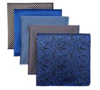 S&W SHLAX&WING Set Di 5 Fazzoletti Da Taschino Per Uomini Da 32cm Fazzoletti Formali Per Abiti Matrimoni Smoking Colori E Motivi Assortiti No.42