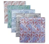 S&W SHLAX&WING Set Di 5 Fazzoletti Da Taschino Per Uomini Da 32cm Fazzoletti Formali Per Abiti Matrimoni Smoking Colori E Motivi Assortiti No.33