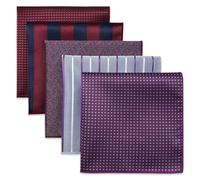 S&W SHLAX&WING Set Di 5 Fazzoletti Da Taschino Per Uomini Da 32cm Fazzoletti Formali Per Abiti Matrimoni Smoking Colori E Motivi Assortiti No.30