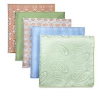 S&W SHLAX&WING Set Di 5 Fazzoletti Da Taschino Per Uomini Da 32cm Fazzoletti Formali Per Abiti Matrimoni Smoking Colori E Motivi Assortiti No.37