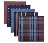 S&W SHLAX&WING Set Di 5 Fazzoletti Da Taschino Per Uomini Da 32cm Fazzoletti Formali Per Abiti Matrimoni Smoking Colori E Motivi Assortiti No.43